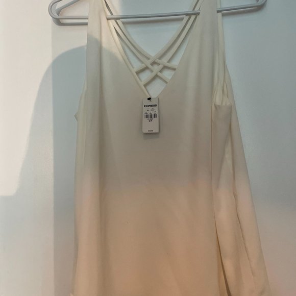 NWT EXPRESS XS White Strappy Back Tank Top - Picture 4 of 5